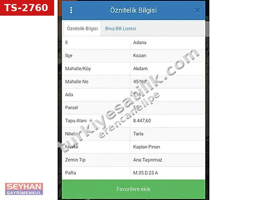 TEK TAPULU KOZAN AKDAM MAHALLESİ CAZİP YATIRIMLIK TARLA